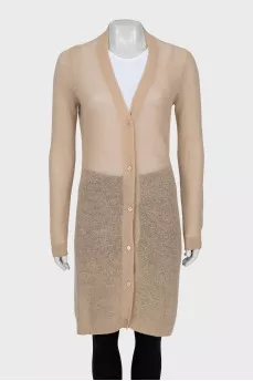 Knitted beige cardigan with buttons