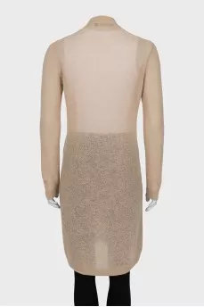 Knitted beige cardigan with buttons