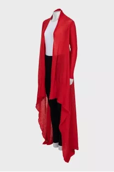 Red asymmetrical cardigan