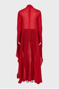 Red asymmetrical cardigan