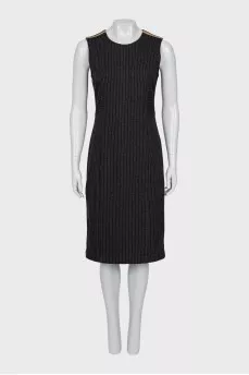 Fitted dress with pinstripe