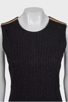 Fitted dress with pinstripe