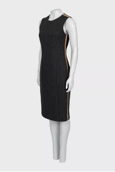 Fitted dress with pinstripe