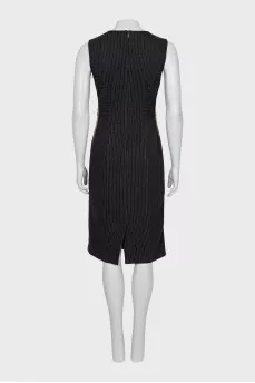 Fitted dress with pinstripe