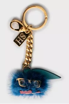 Keychain decorated with fur