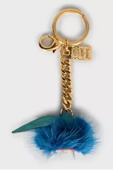 Keychain decorated with fur