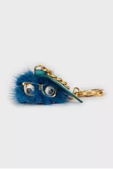 Keychain decorated with fur