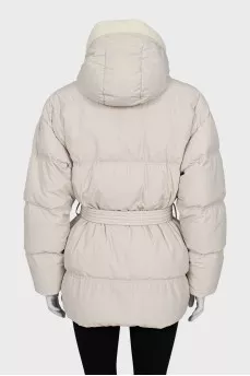 Oversized down jacket with small print