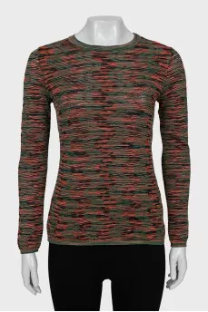 Combined jumper with striped print