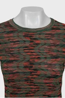 Combined jumper with striped print