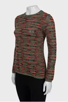 Combined jumper with striped print