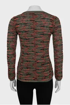 Combined jumper with striped print