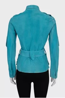 Leather shirt with perforation