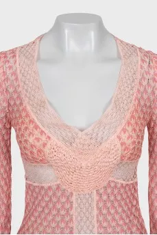 Lace blouse with long sleeves
