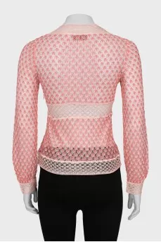 Lace blouse with long sleeves