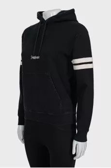 Black hoodie with embroidered logo