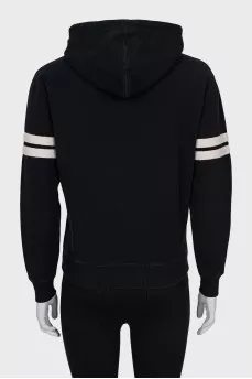Black hoodie with embroidered logo