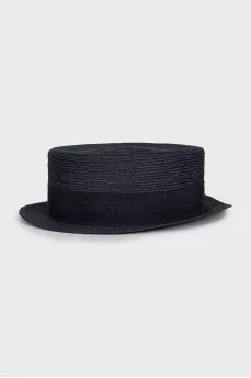 Blue wicker hat