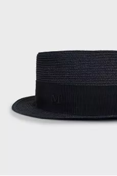 Blue wicker hat