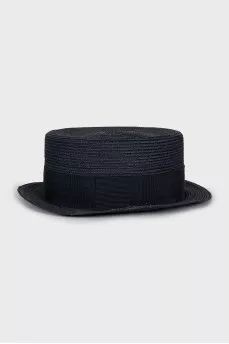 Blue wicker hat