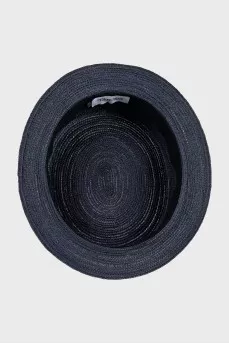 Blue wicker hat