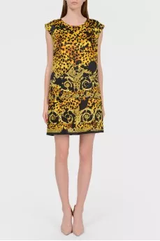 Shift dress in abstract print