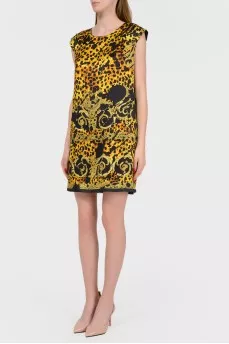Shift dress in abstract print