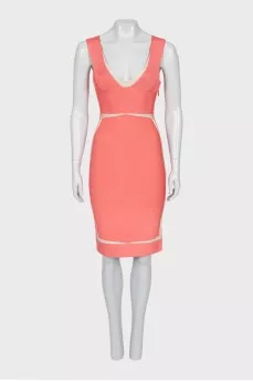 Bodycon dress with a low neckline