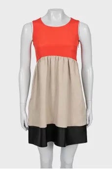 Dress made of silk, linen and leather