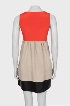 Dress made of silk, linen and leather