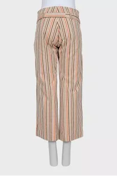 Striped culottes with belt