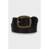 Leather belt with relief embroidery