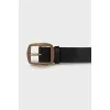 Leather belt with relief embroidery