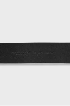 Leather belt with relief embroidery