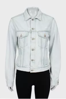 Blue denim jacket with print