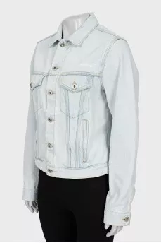 Blue denim jacket with print