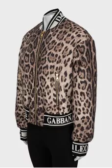 Animal print bomber jacket
