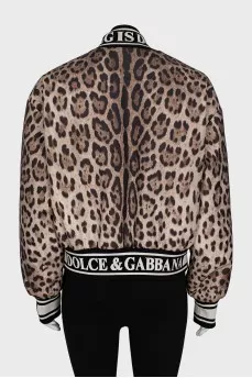 Animal print bomber jacket