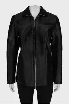 Дубленка из кожи с ворсом