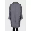 Reversible grey jacket with tag