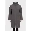 Reversible grey jacket with tag
