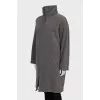 Reversible grey jacket with tag