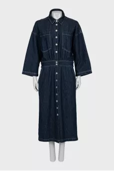 Denim dress with buttons