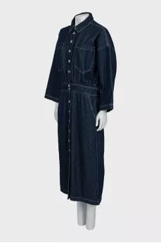 Denim dress with buttons