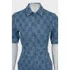 Denim overalls with signature print