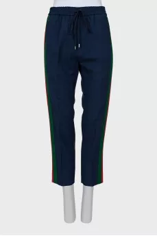 Wool trousers with stripes