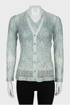 Knitted cardigan with a tank top