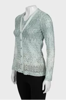 Knitted cardigan with a tank top