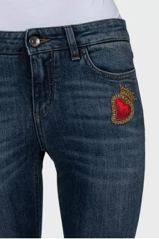 Джинсы skinny fit с вышивкой
