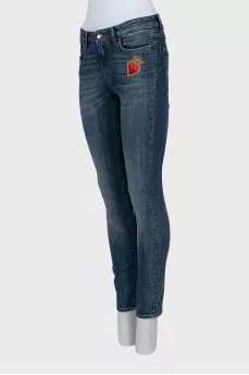 Джинсы skinny fit с вышивкой
